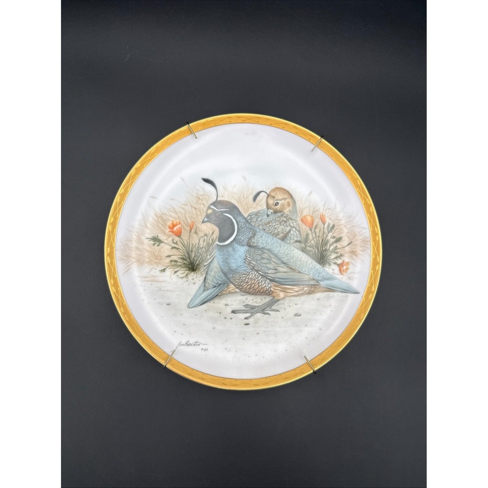 Brentwood Fine Arts California Quail Plate Jon Roberton 1983 Ltd Ed 385/7500